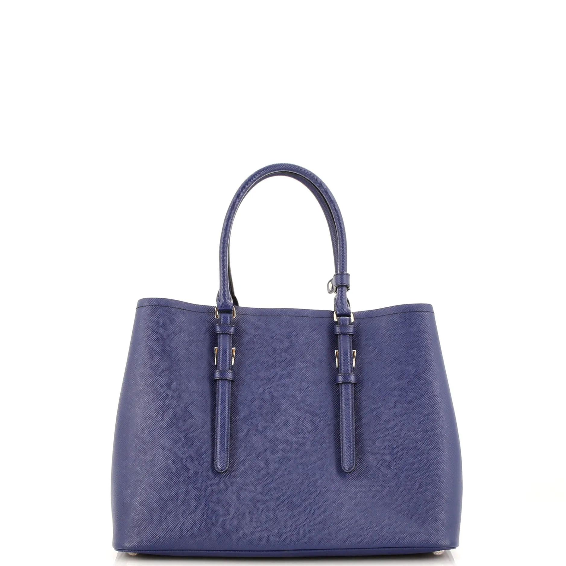 Belted Strap Cuir Double Tote Saffiano Leather Medium