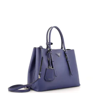 Belted Strap Cuir Double Tote Saffiano Leather Medium