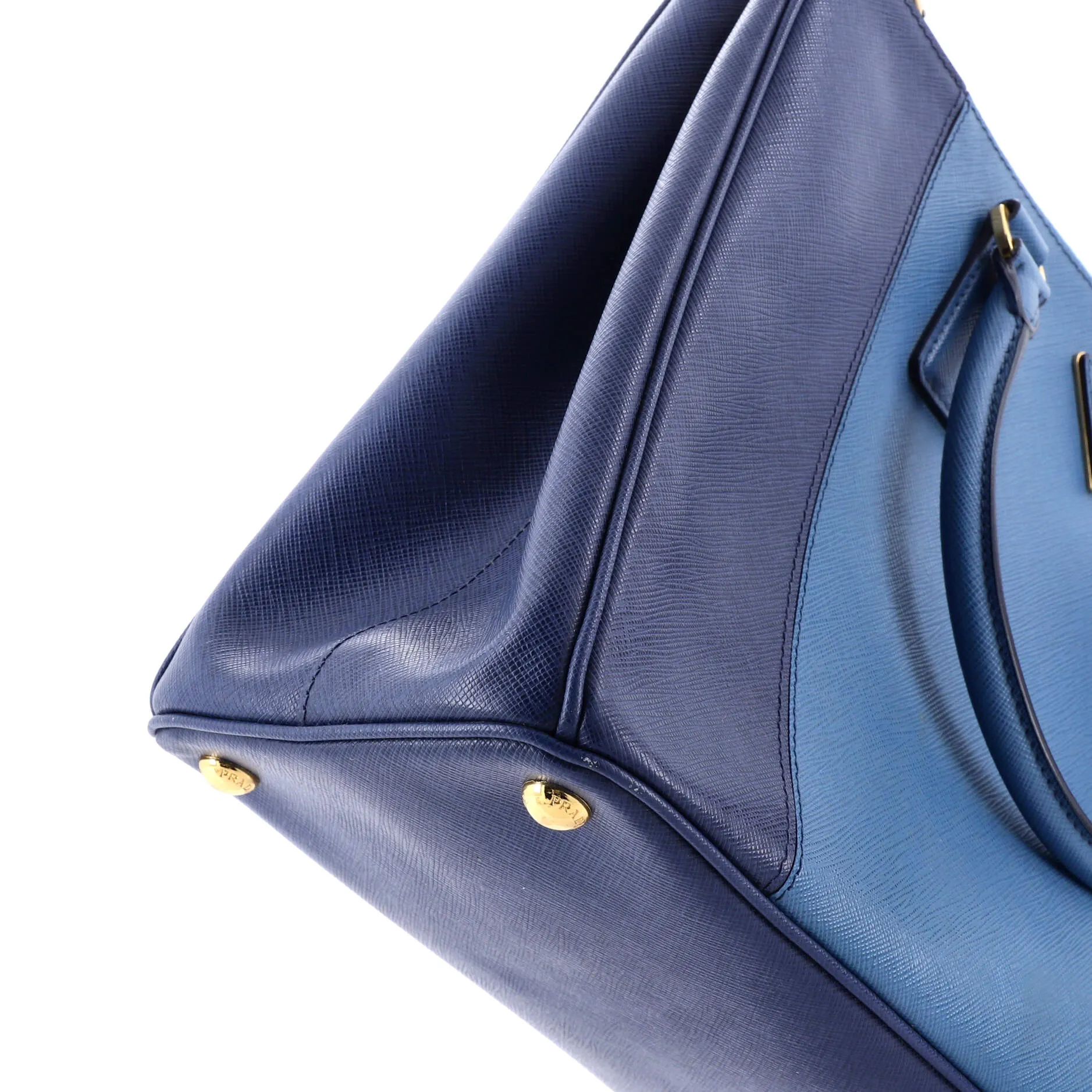 Bicolor Double Zip Lux Tote Saffiano Leather Medium