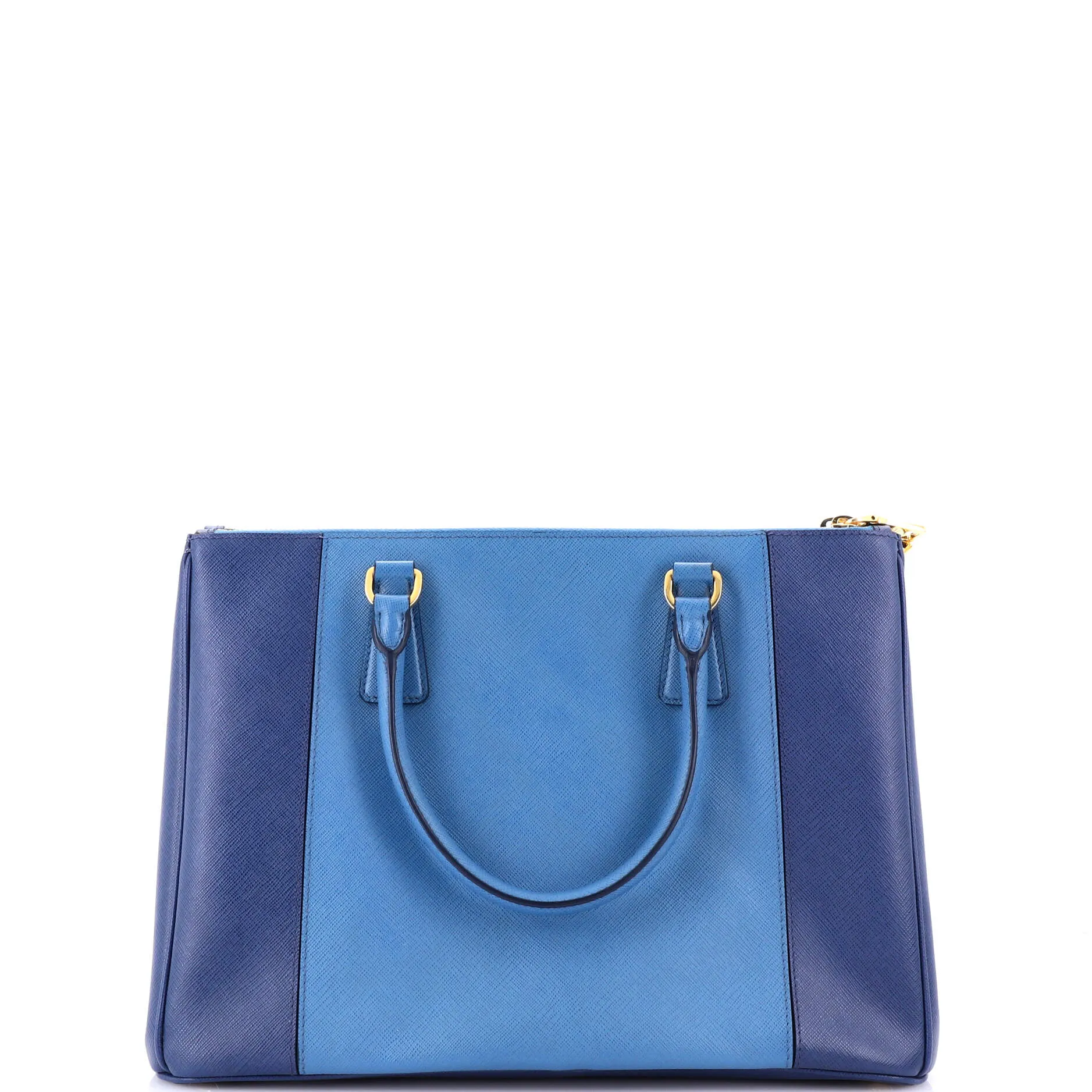 Bicolor Double Zip Lux Tote Saffiano Leather Medium
