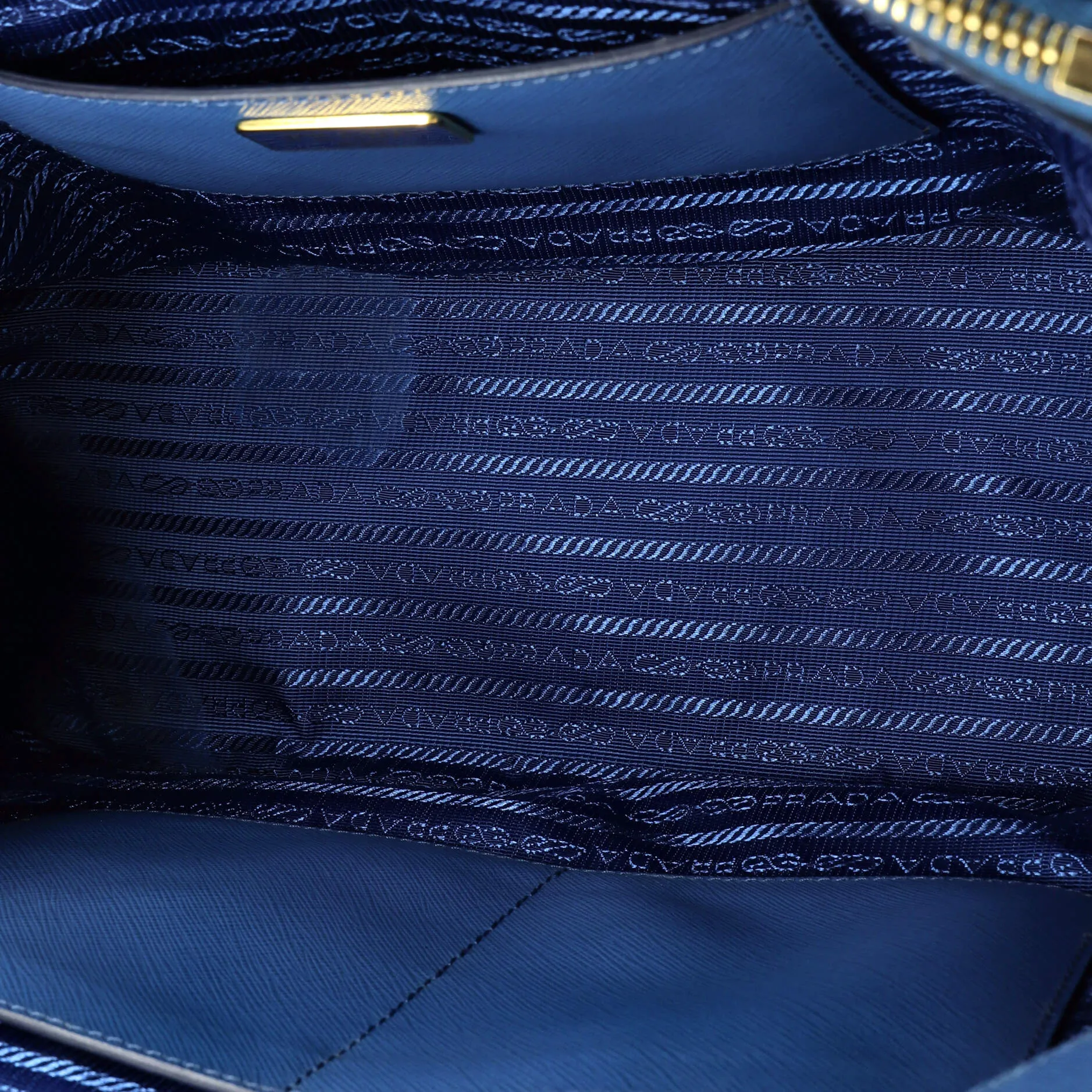 Bicolor Double Zip Lux Tote Saffiano Leather Medium