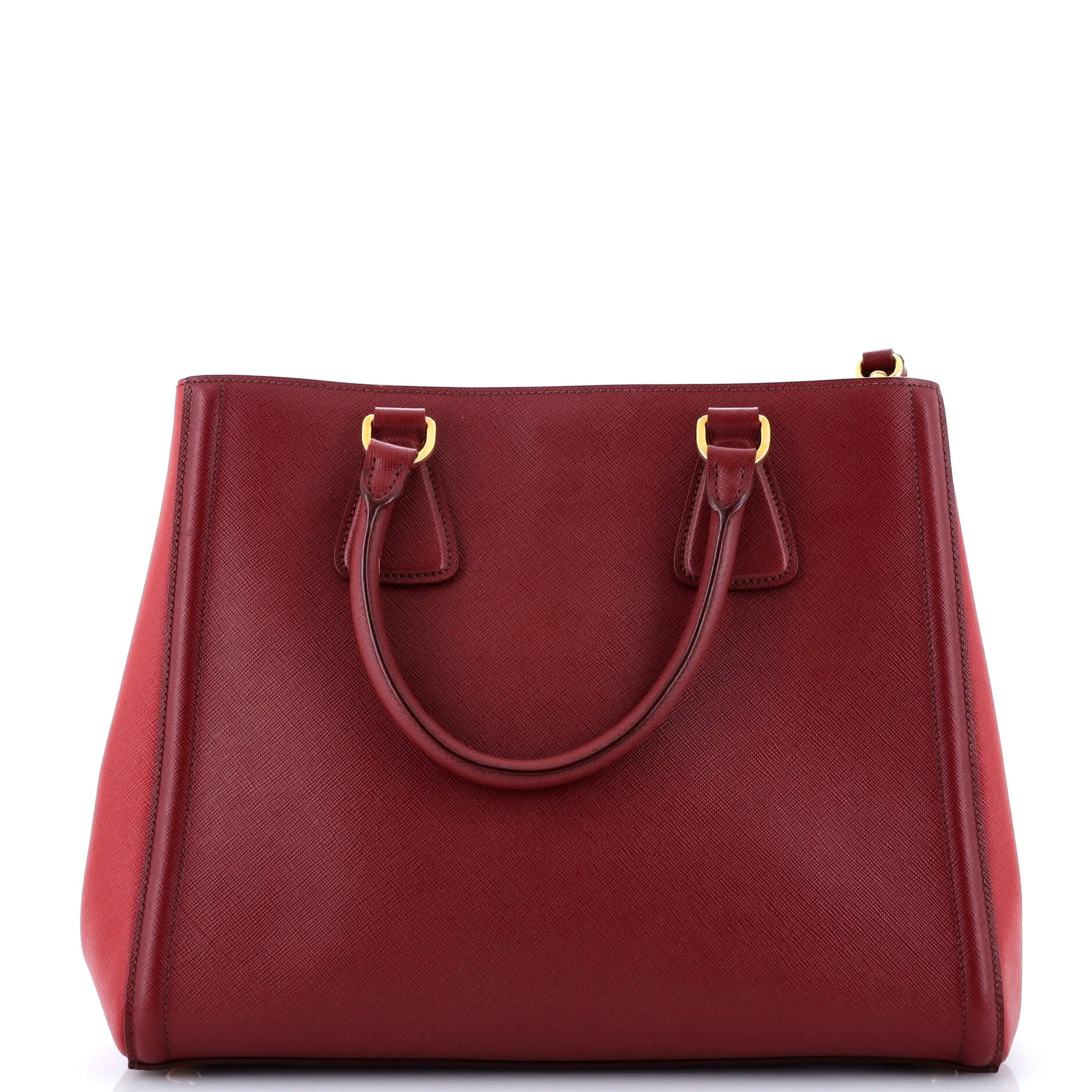 Bicolor Lux Convertible Open Tote Saffiano Leather Medium