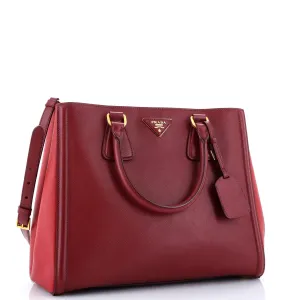 Bicolor Lux Convertible Open Tote Saffiano Leather Medium