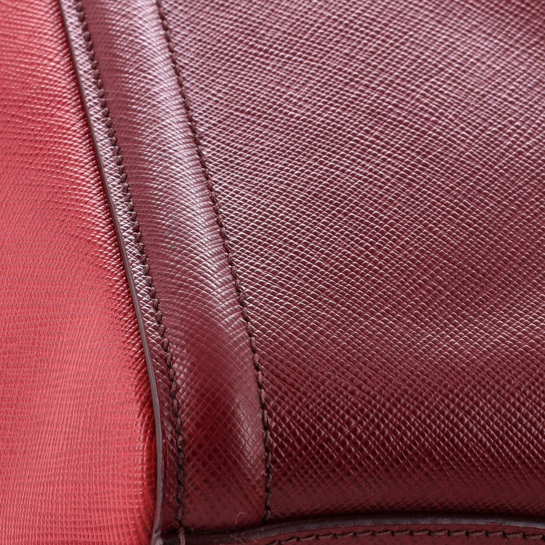 Bicolor Lux Convertible Open Tote Saffiano Leather Medium