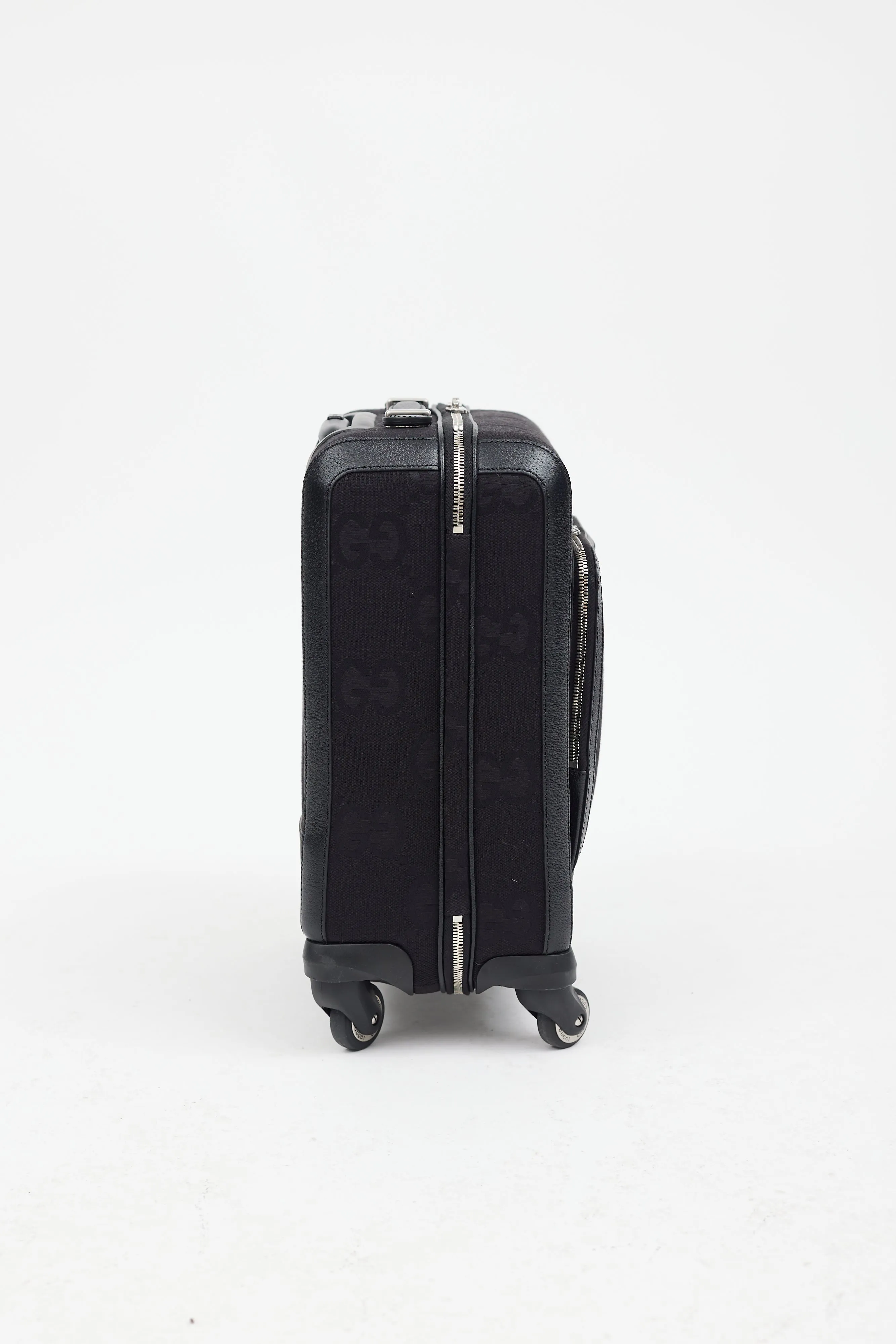 Black Jumbo GG Monogram Canvas Carry-On Suitcase