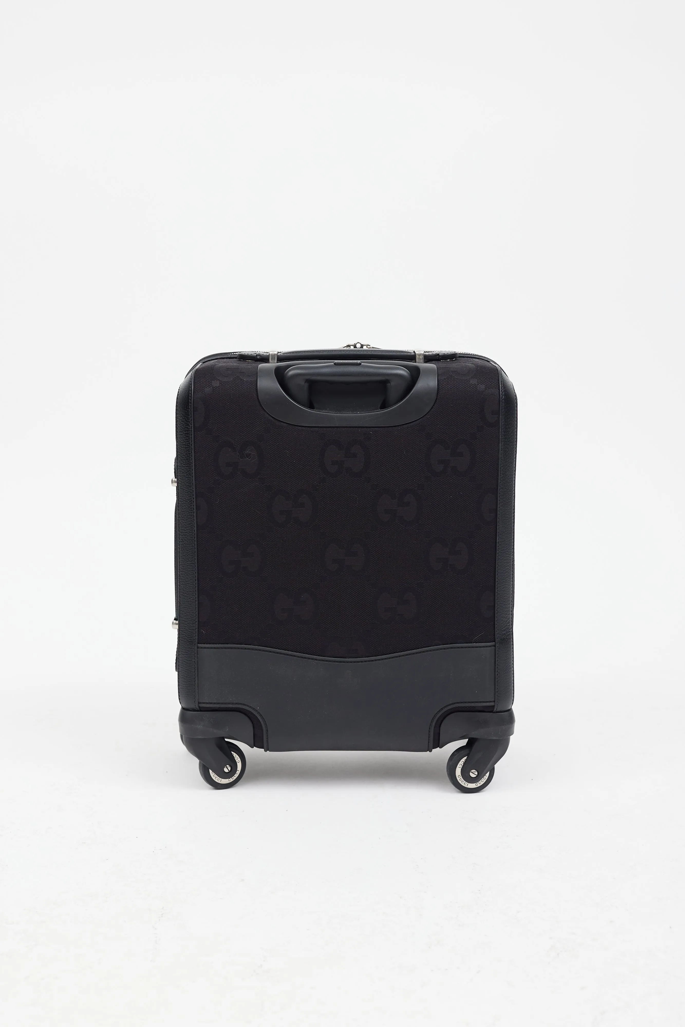 Black Jumbo GG Monogram Canvas Carry-On Suitcase