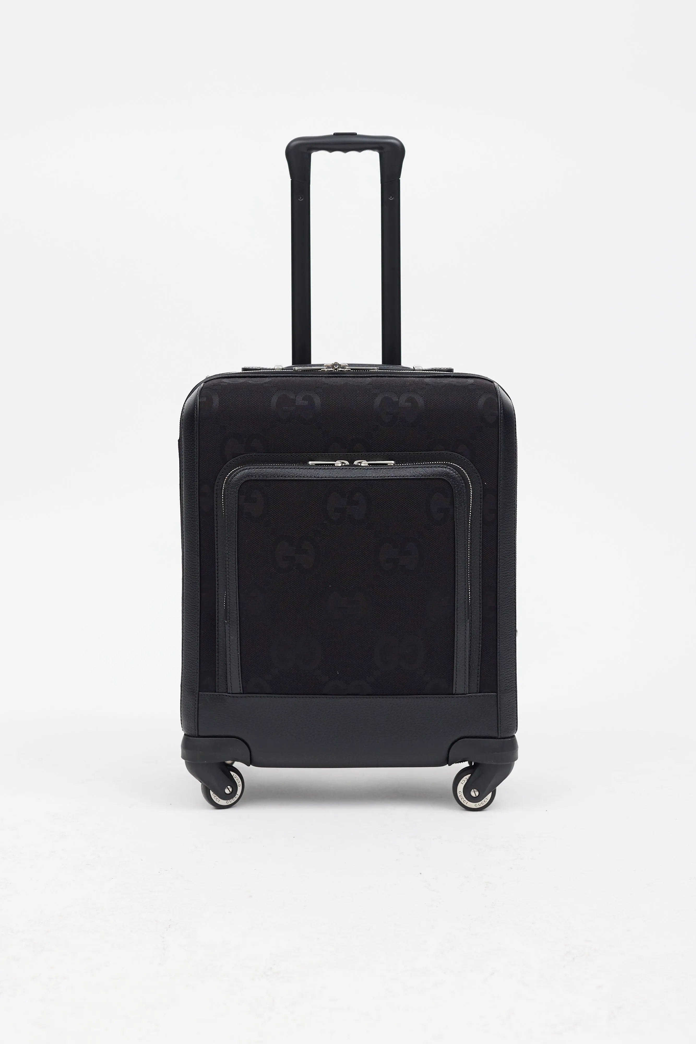 Black Jumbo GG Monogram Canvas Carry-On Suitcase