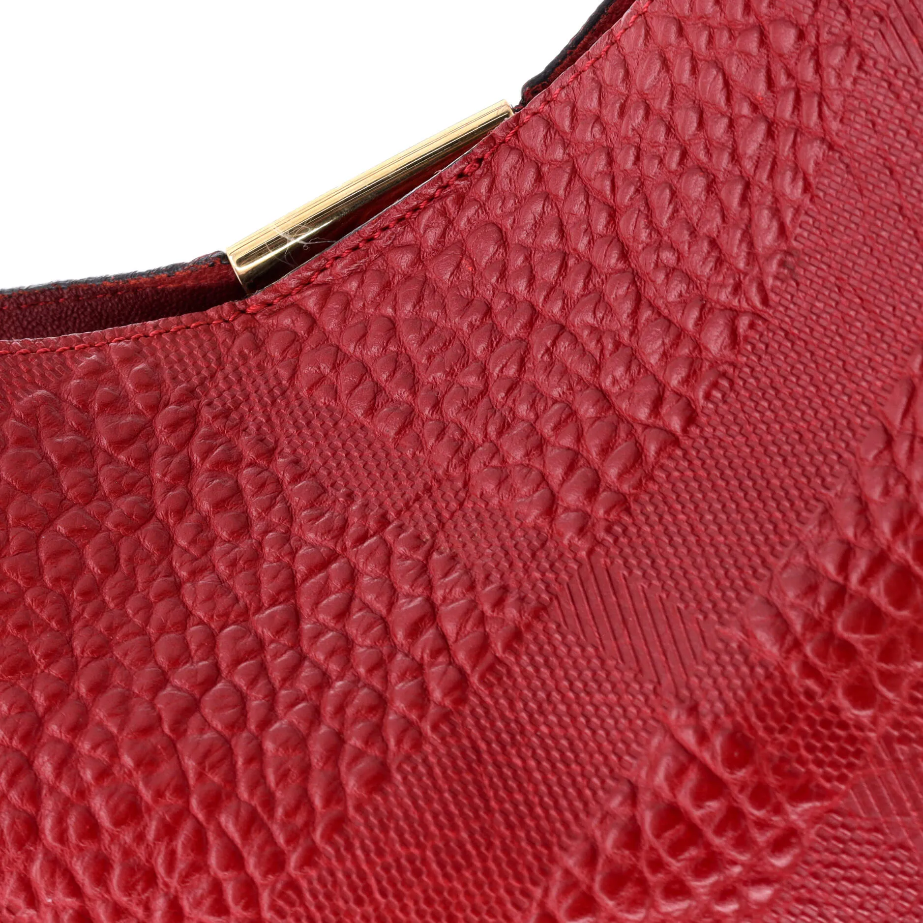 Canter Tote Check Embossed Leather Small