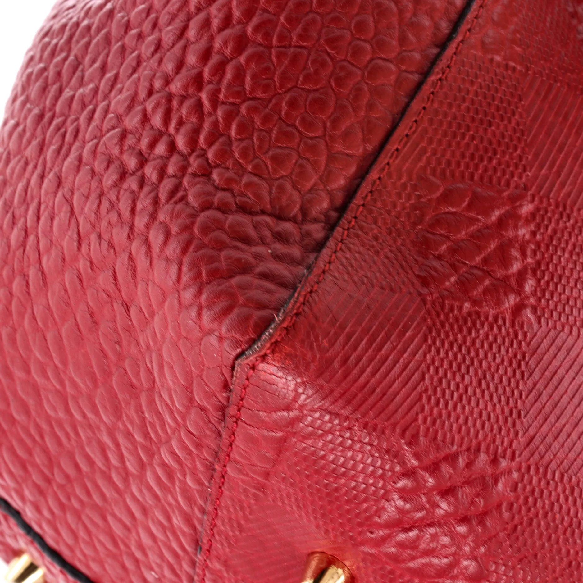 Canter Tote Check Embossed Leather Small