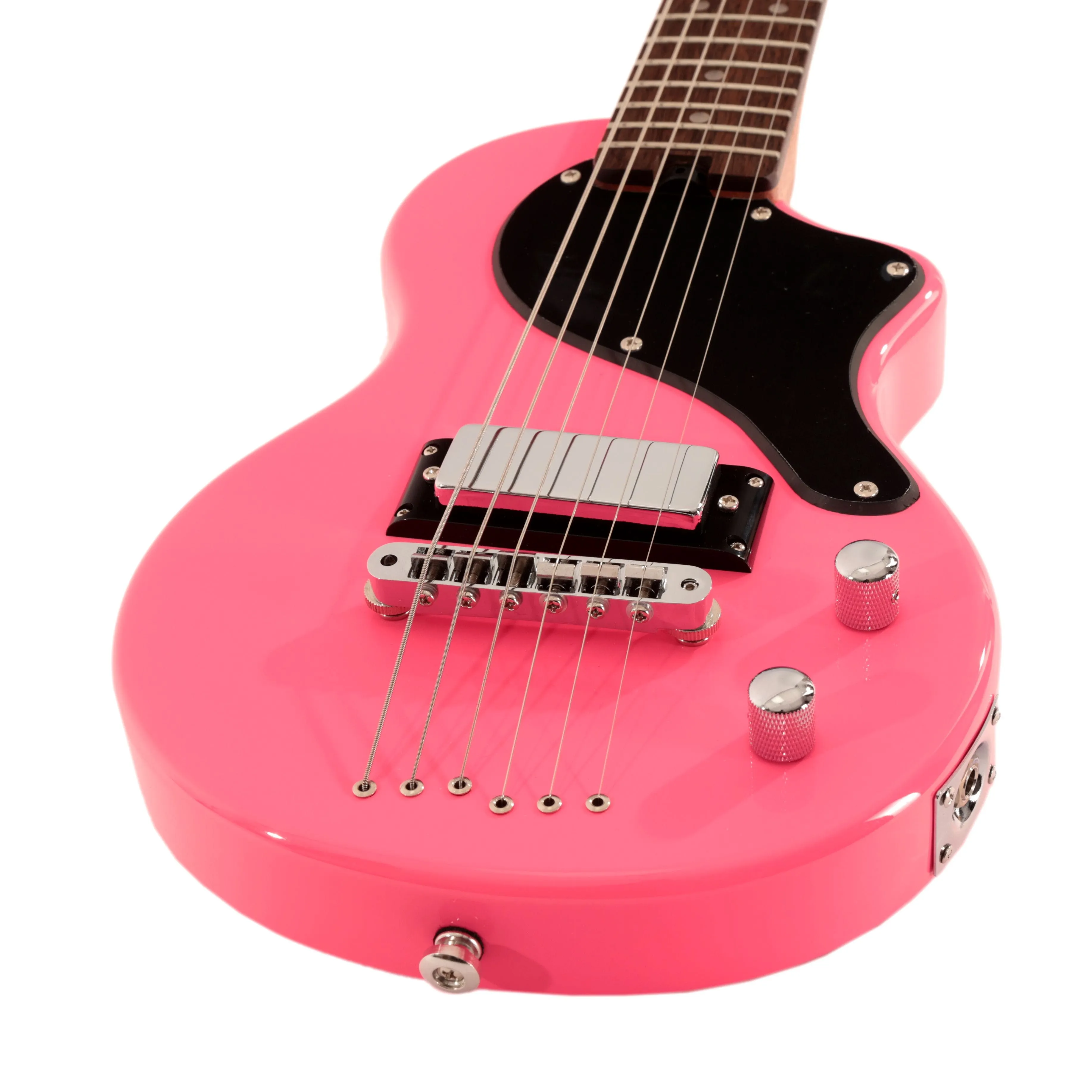 Carry-On Mini Electric Guitar ST Neon Pink Finish