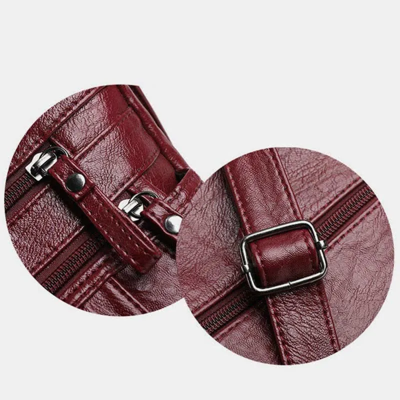 Crossbody Bag for Women Multi-Pocket Soft Leather Zipper Pocket Shoulder Purse