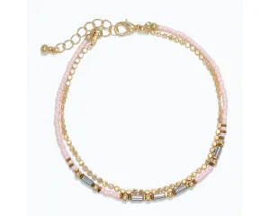 Double Layer Pink and Gold Anklet