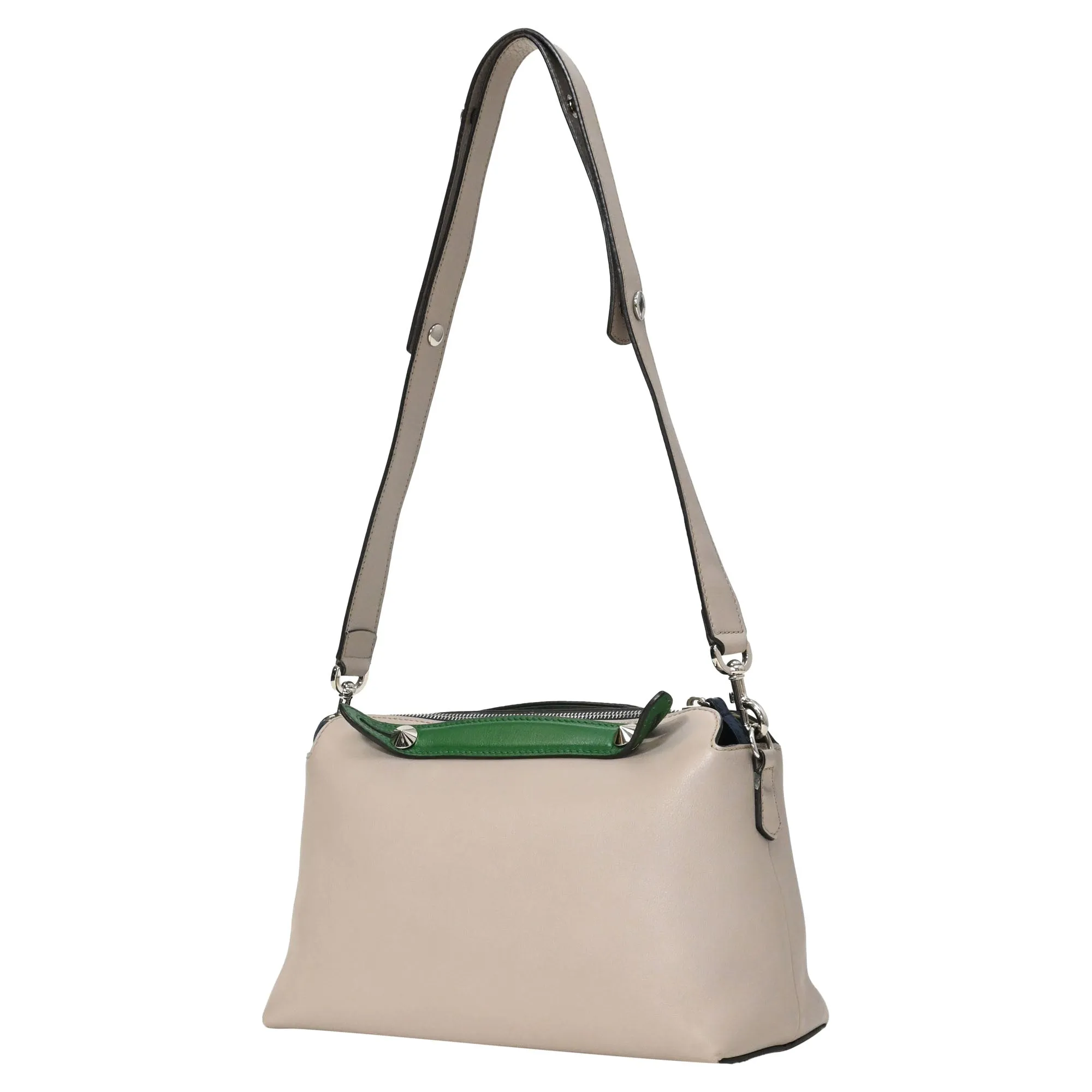 Fendi Small By The Way Boston Bag in Grey Leather