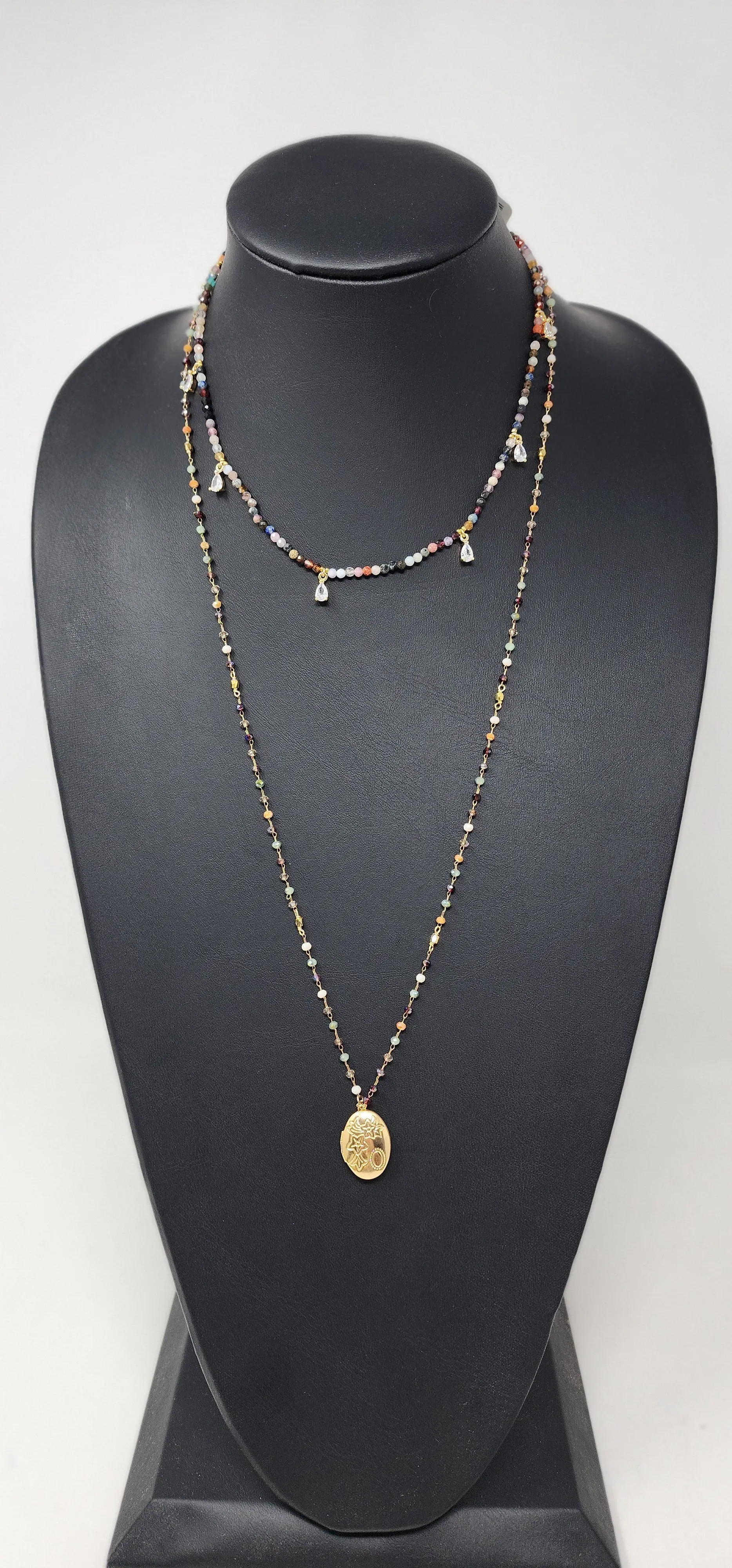 GOLD DOUBLE LAYER STACKER NECKLACE