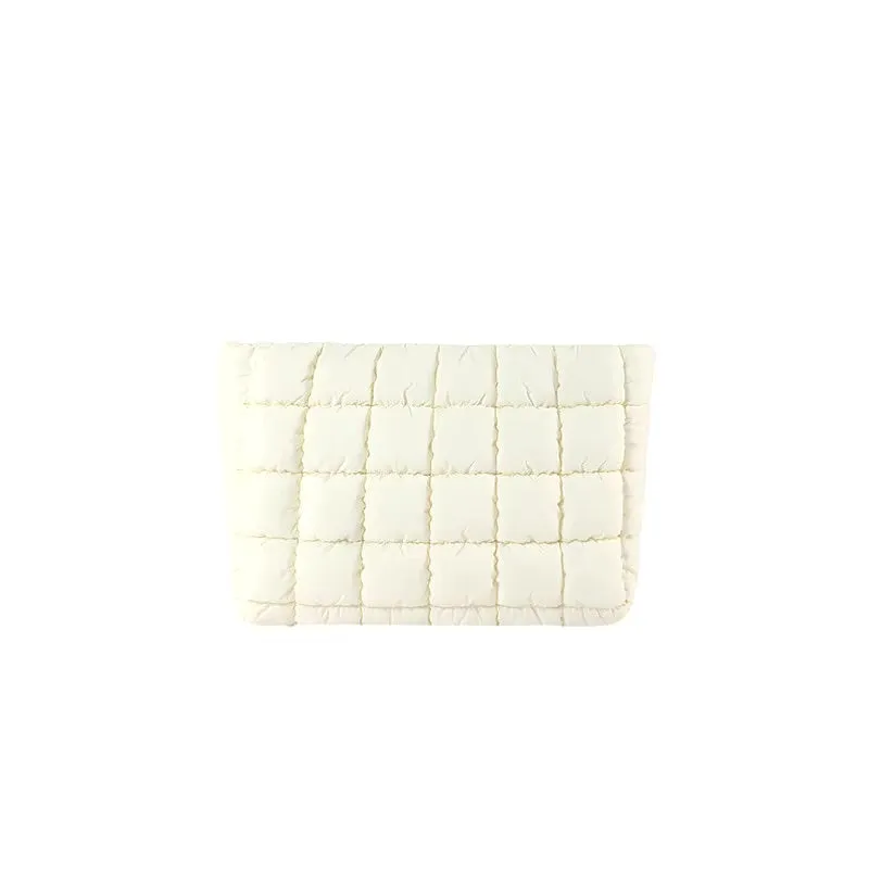 Ivory Quilted Puffer Cosmetic / Toiletries Bag