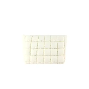 Ivory Quilted Puffer Cosmetic / Toiletries Bag