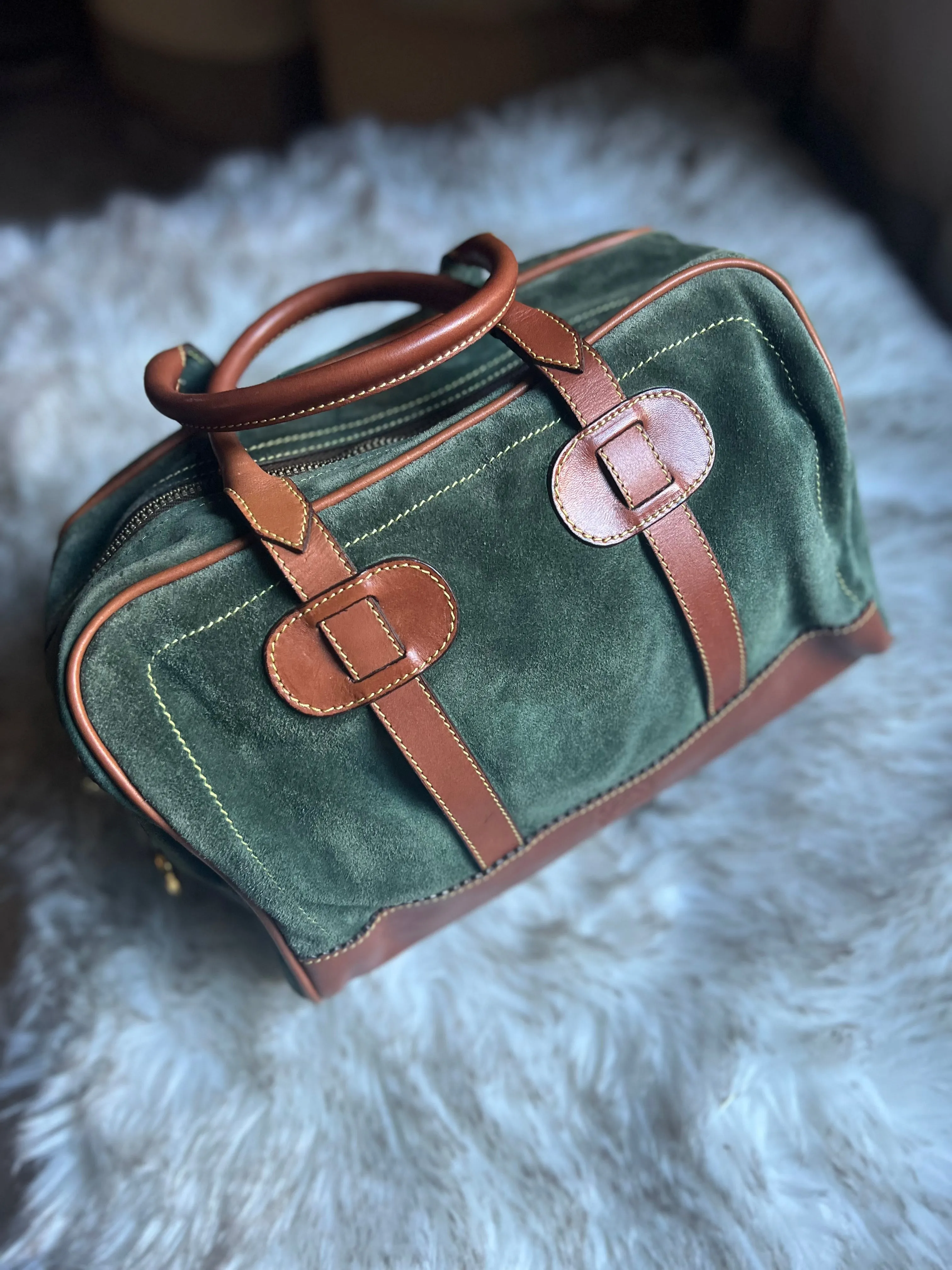 Loewe Suede Boston Bag