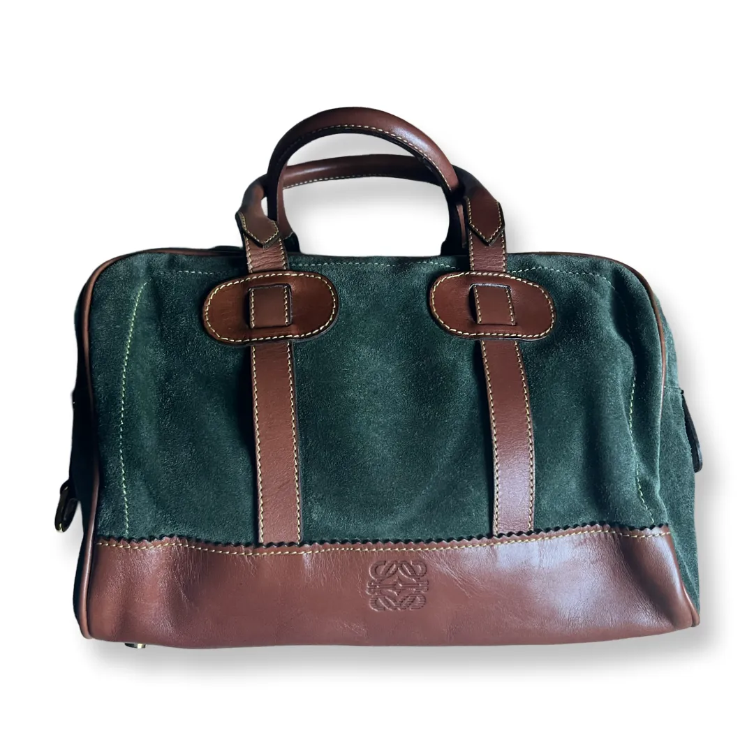 Loewe Suede Boston Bag