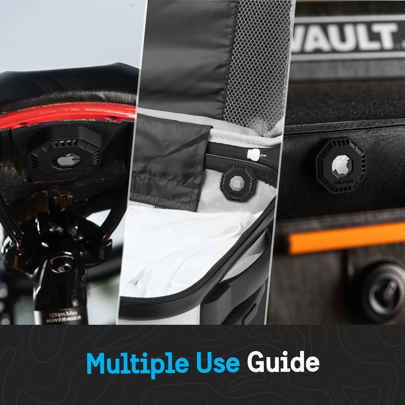 Pelican Adventurer AirTag Sticker Mount (Black) - AirTag Case