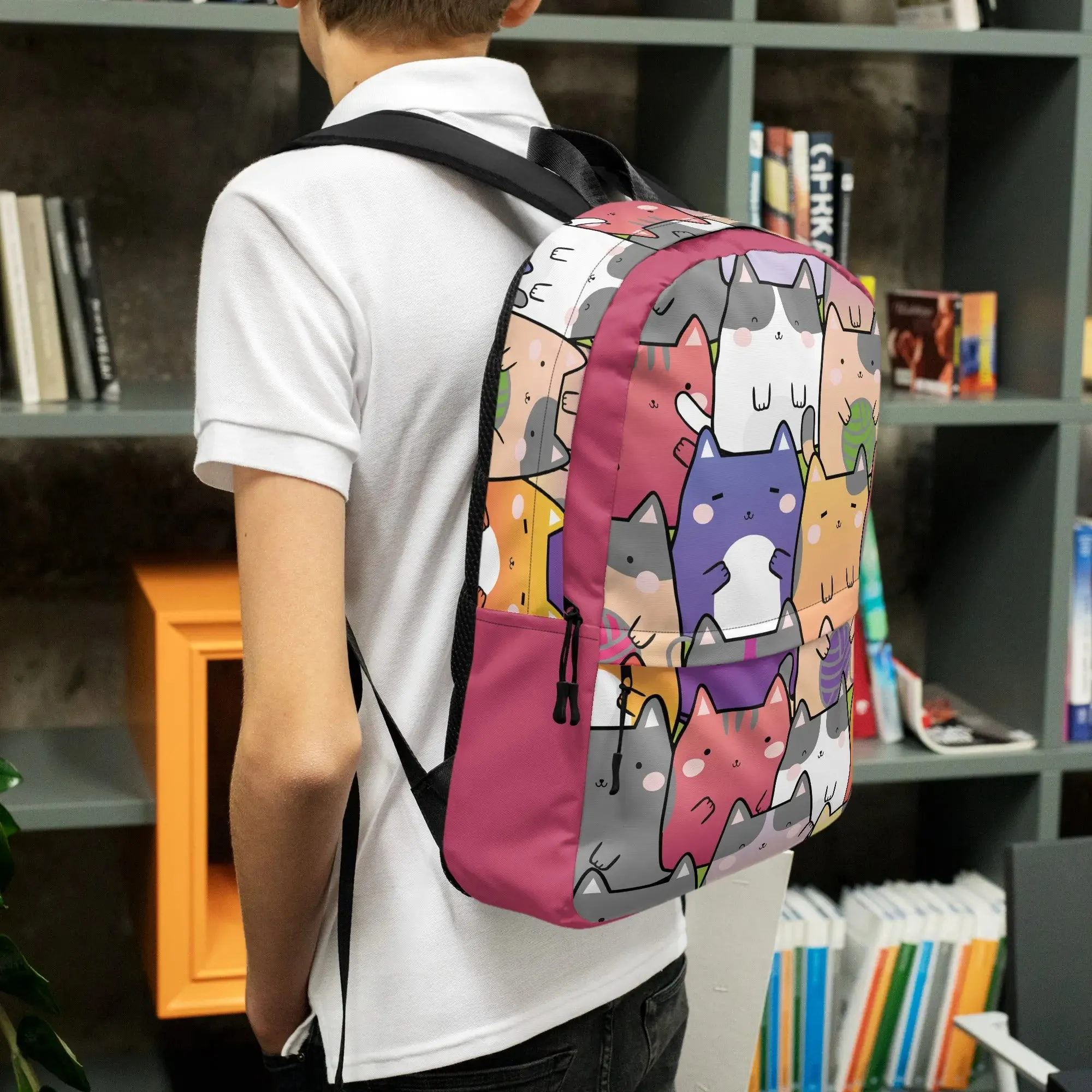 "Radiant Cats" - Minimalist Fashion Backpack for work, school and travel.
