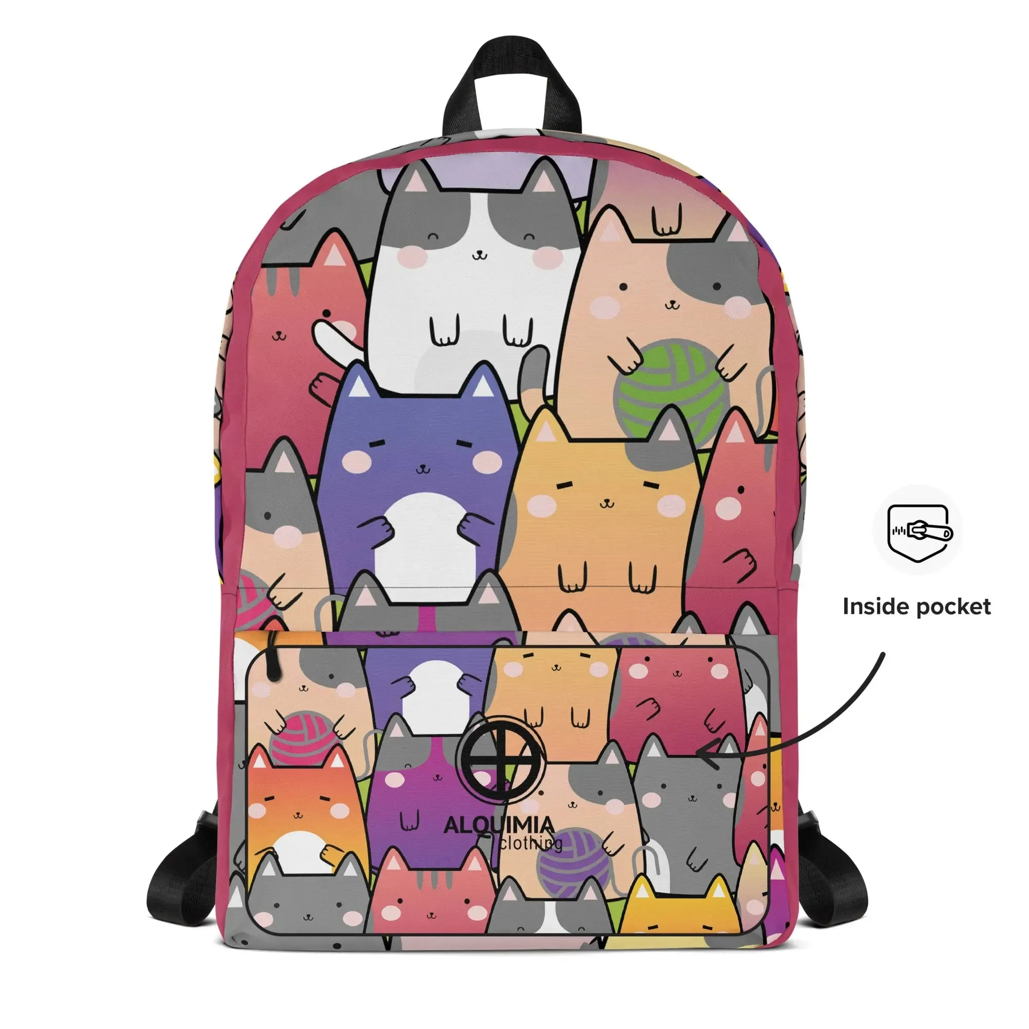 "Radiant Cats" - Minimalist Fashion Backpack for work, school and travel.