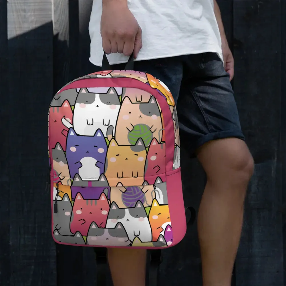 "Radiant Cats" - Minimalist Fashion Backpack for work, school and travel.