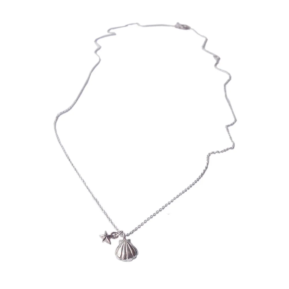 Shell and Tiny Star Necklace