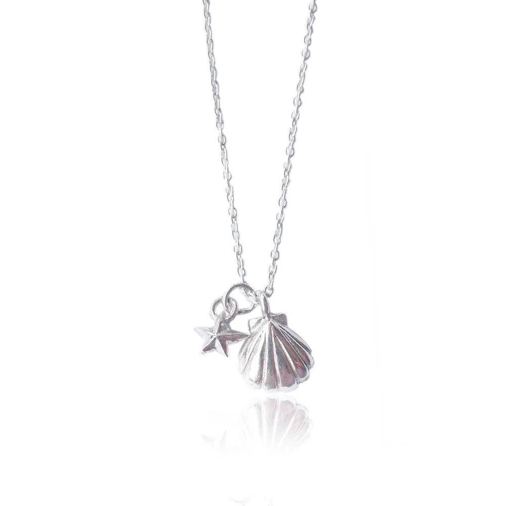 Shell and Tiny Star Necklace