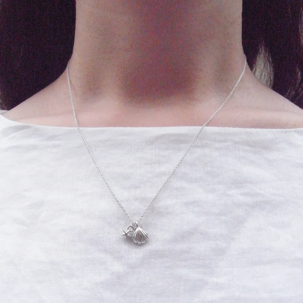 Shell and Tiny Star Necklace