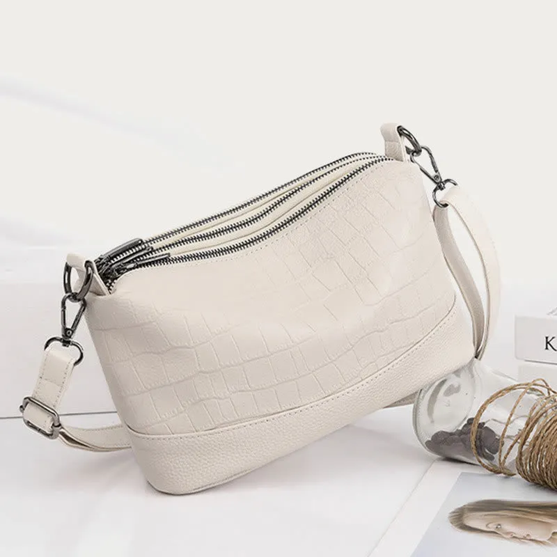 Simple Crossbody Bag For Women Crocodile Print Retro Daily Bag