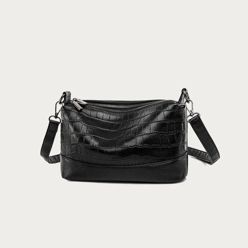 Simple Crossbody Bag For Women Crocodile Print Retro Daily Bag