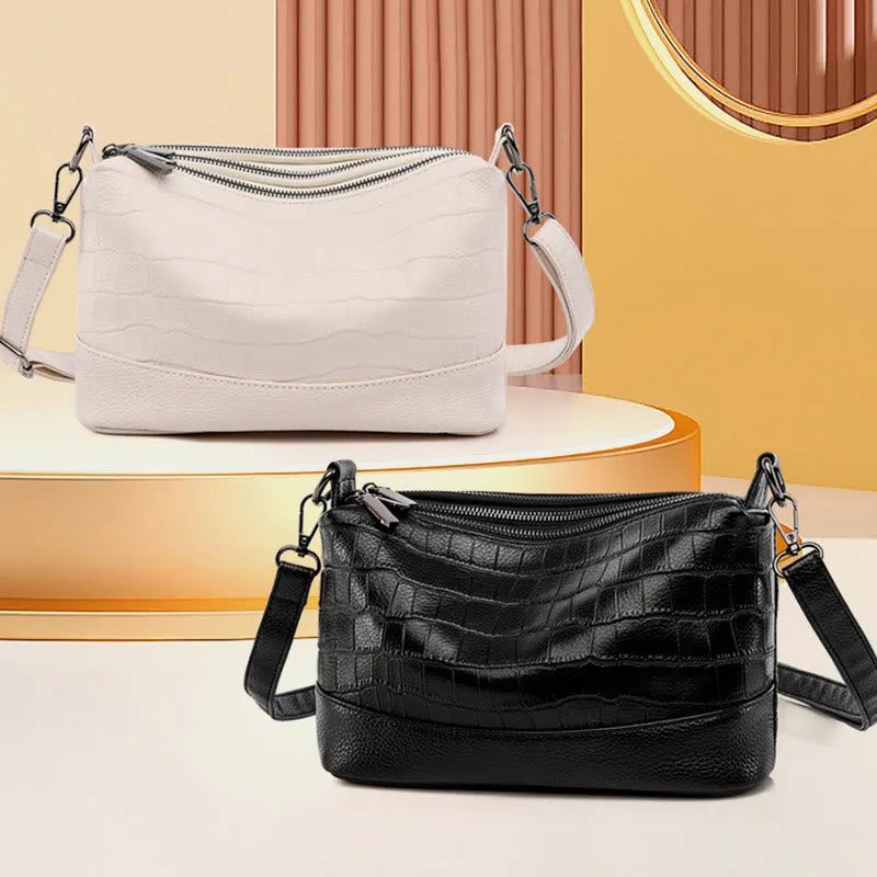 Simple Crossbody Bag For Women Crocodile Print Retro Daily Bag