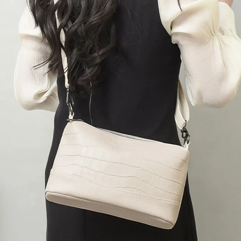 Simple Crossbody Bag For Women Crocodile Print Retro Daily Bag