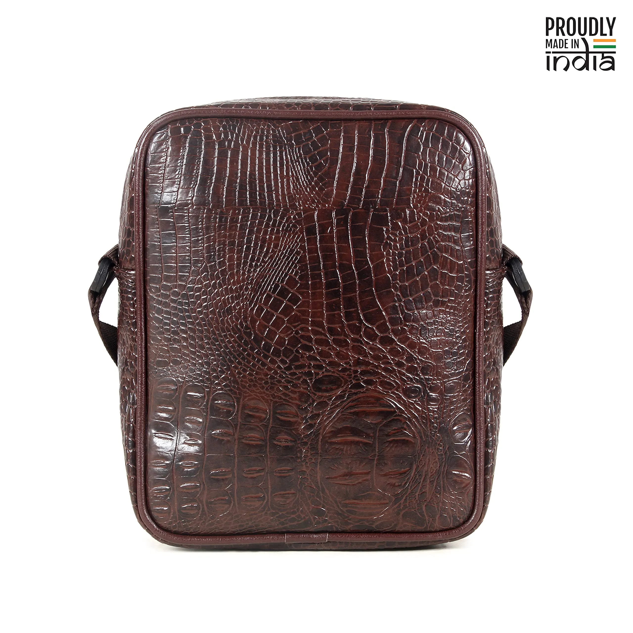 THE CLOWNFISH Penelope Faux Leather Stylish Messenger one Side Shoulder Bag and Sling Cross Body Travel Office Business Bag for Men and Women (Dark Brown)
