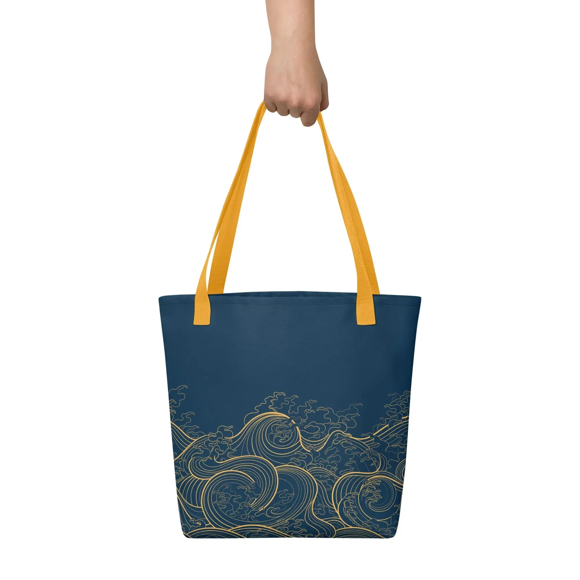 Tote Bag, "Ocean One" collection - Golden Waves pattern 15"x15"