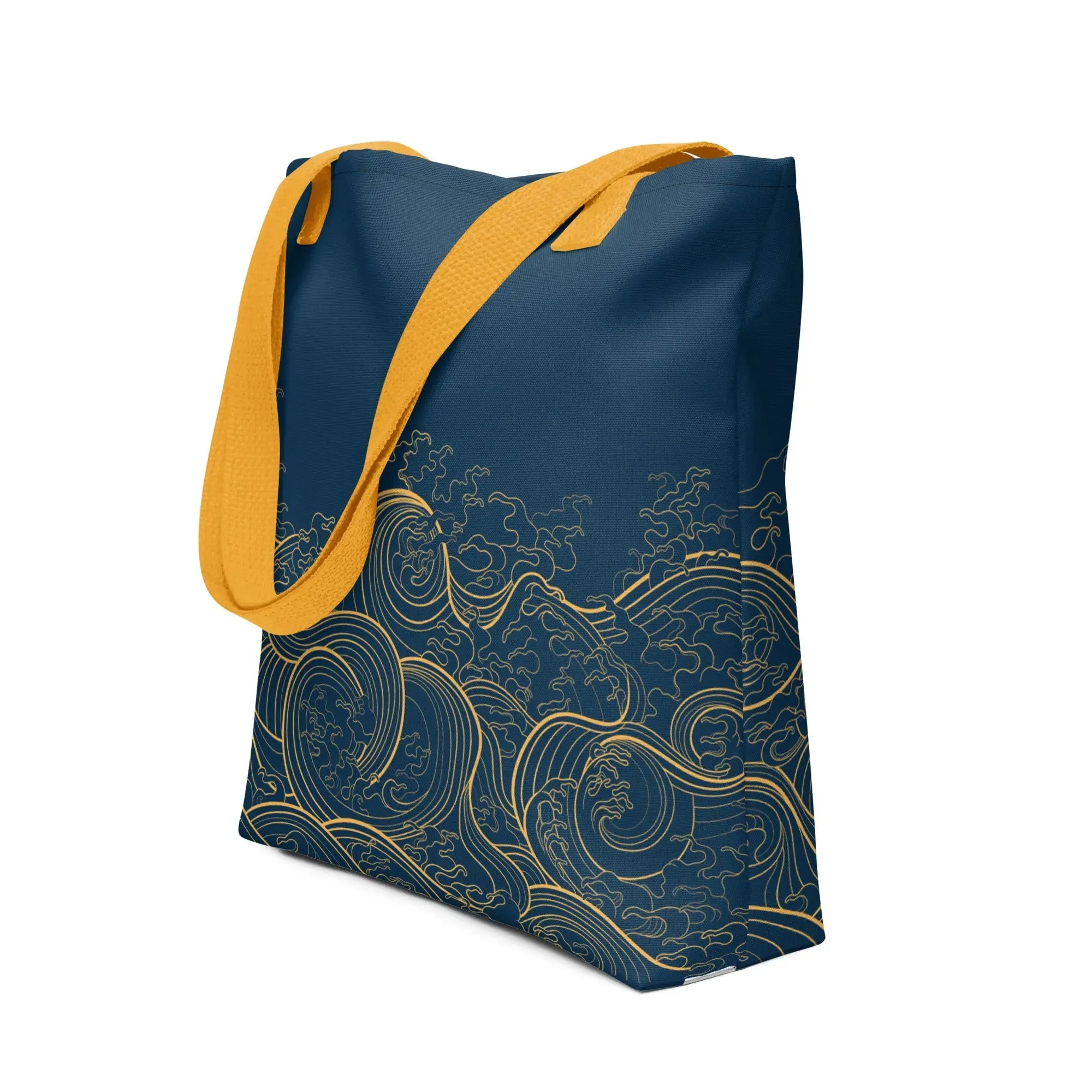 Tote Bag, "Ocean One" collection - Golden Waves pattern 15"x15"
