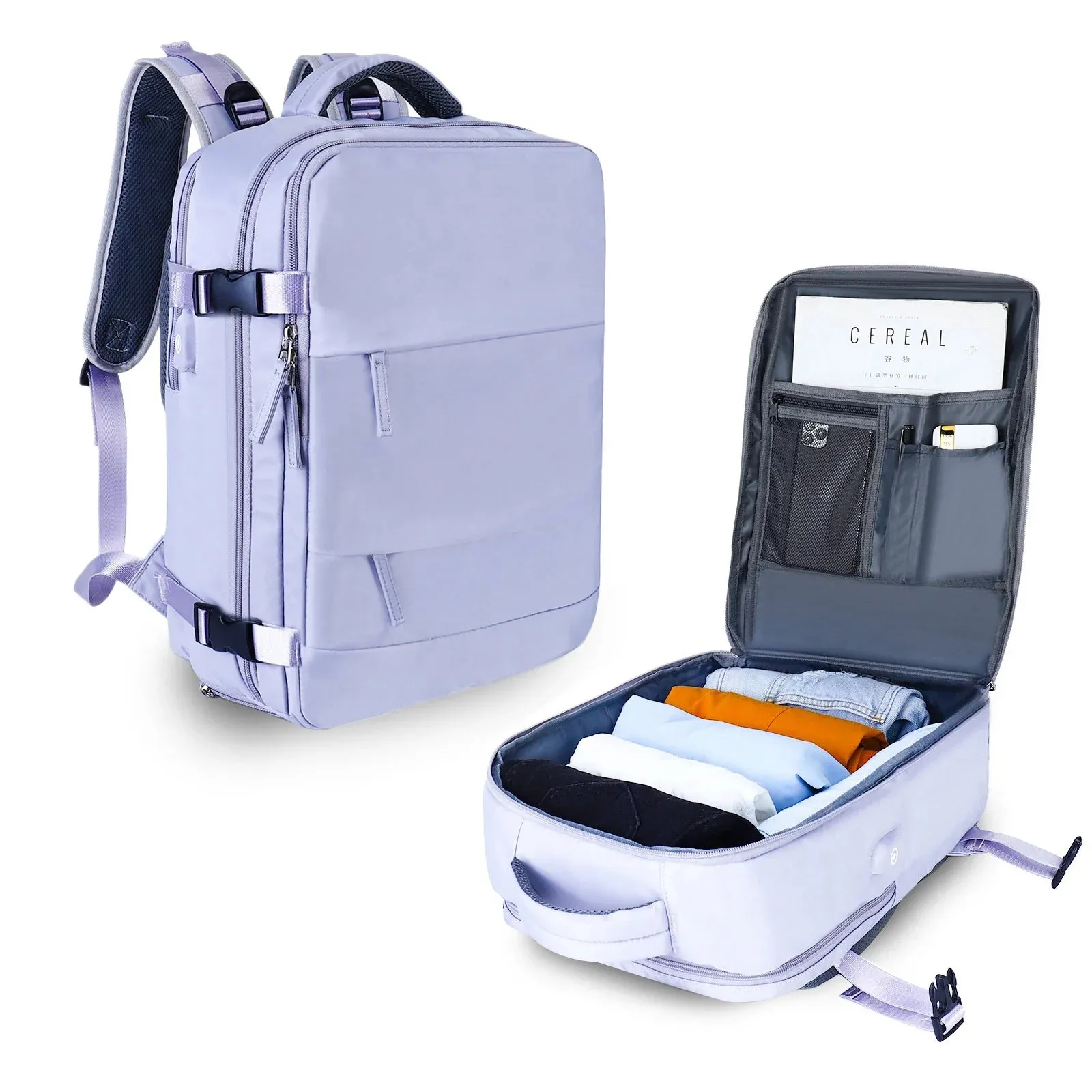 UAKISS  -  Women Travel Backpack Airplane Large Capacity Multi-Function Luggage Lightweight Waterproof Women's Casual Bag Notebook Bagpacks