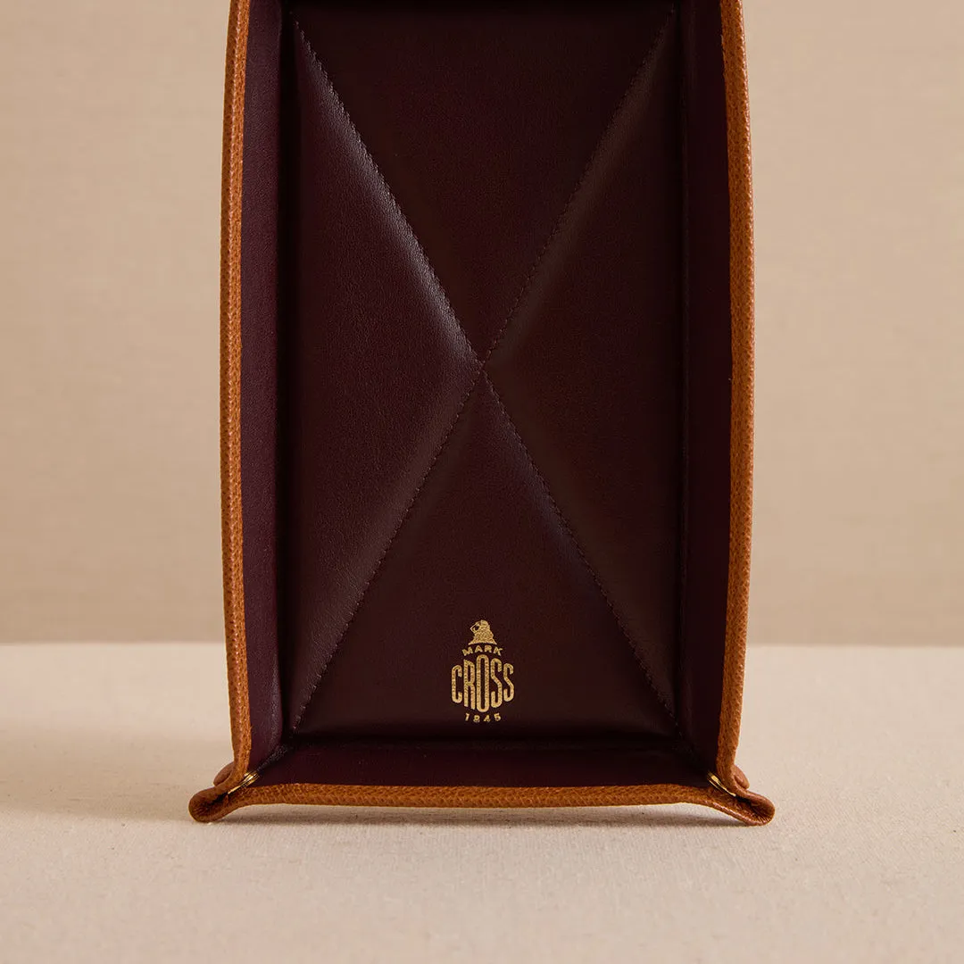 Valet Tray 23 in Luggage and Oxblood