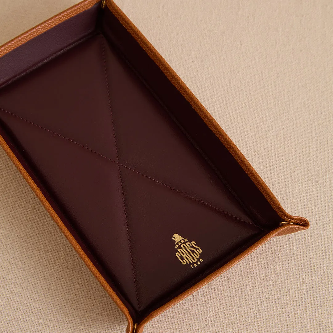 Valet Tray 23 in Luggage and Oxblood